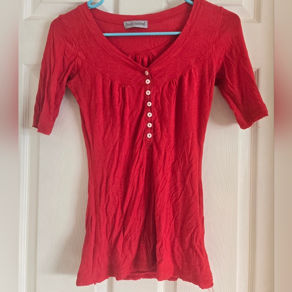 Vintage Body Central Red Short Sleeve Top